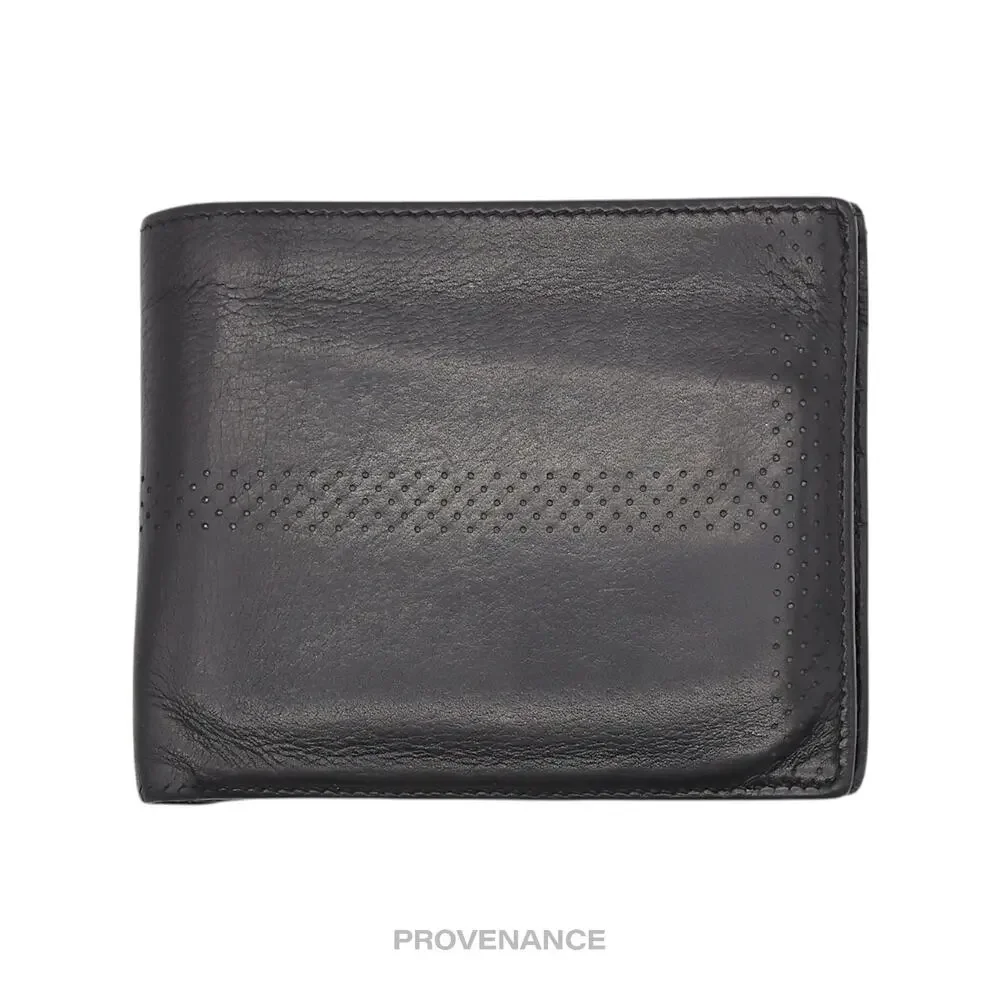🔴 Hermès 8CC Bifold Wallet - Black Perforated H